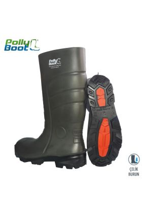  202 Pollyboot Vega 44 Numara Çelik Burunlu Çizme Poliüratan
