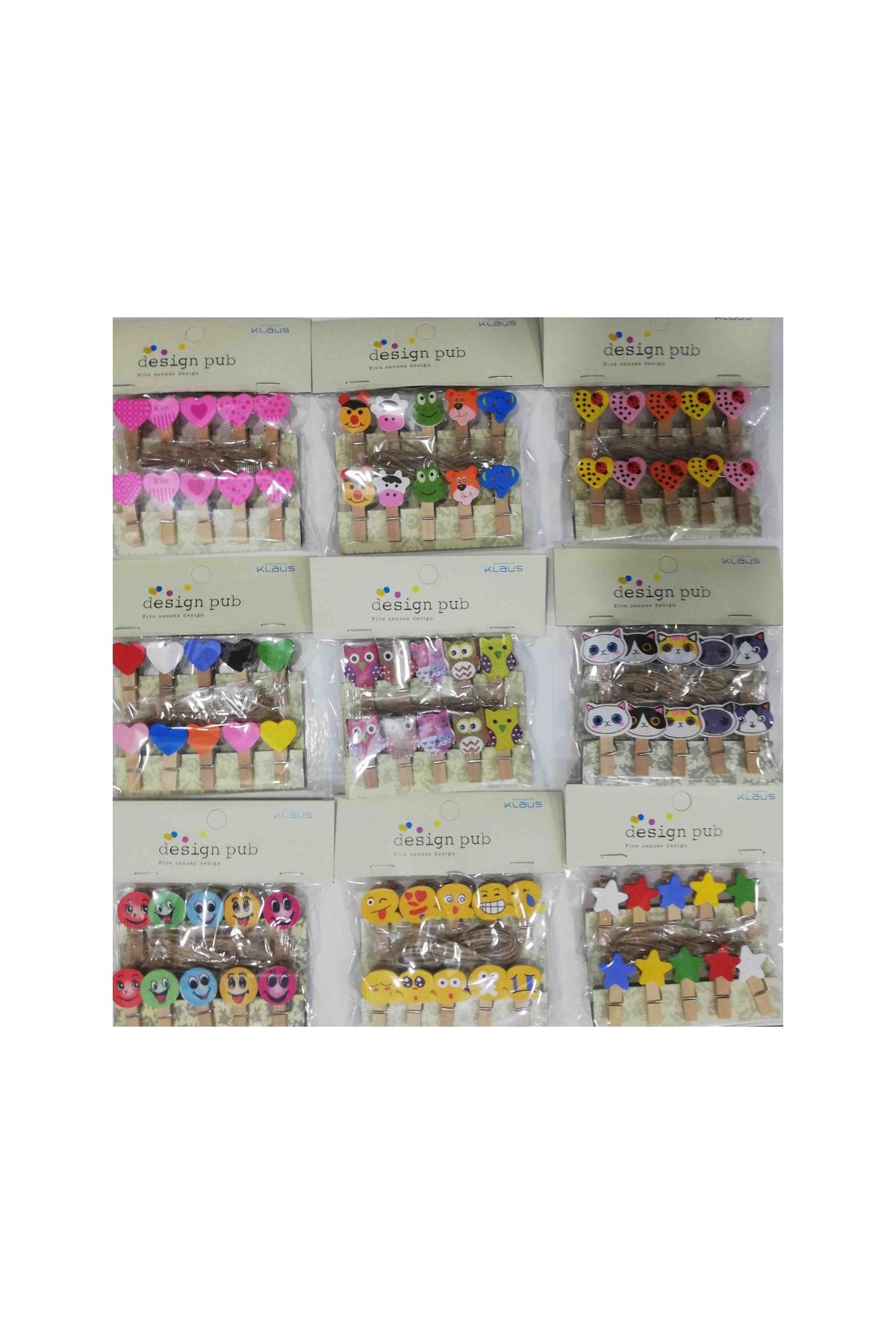 10'lu Şekilli Ahşap Mandallar 3.5cm (10'lu Set-10 Paket)