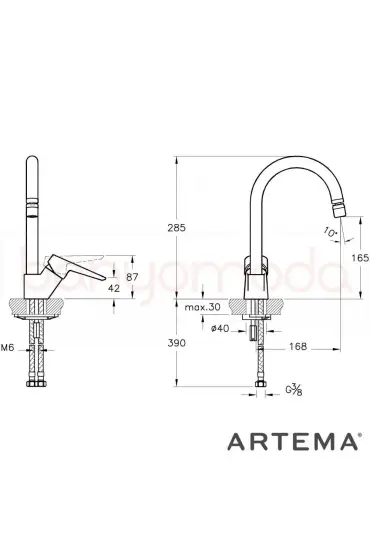  202 Artema A42148 Solid S Kuğu Evye Bataryası