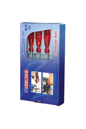  202 İzeltaş 4100 Düz Tornavida Takımı 8 Parça Kraft