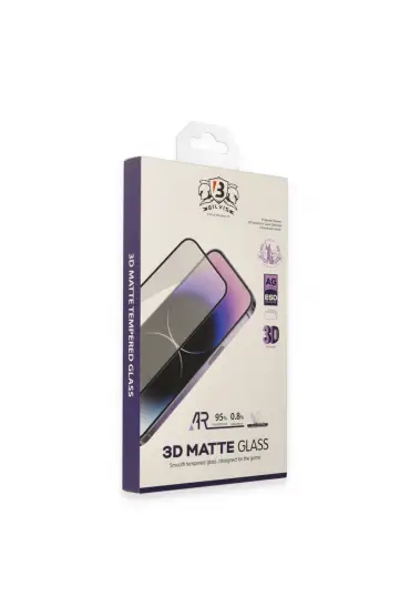  942 İphone 15 Pro Max Bilvis 3d Mat Cam Ekran Koruyucu - Ürün Rengi : Siyah