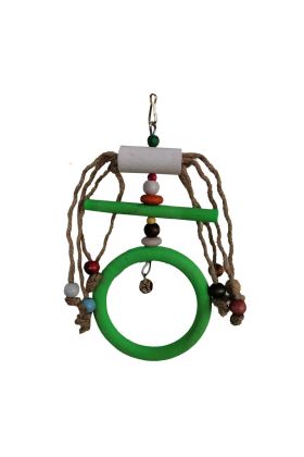  205 Halkalı İpli Boncuklu Kuş Oyuncağı 10 / 20 cm
