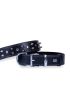  205  Çivili Deri Köpek Boyun Tasması 4x57-65 cm Siyah