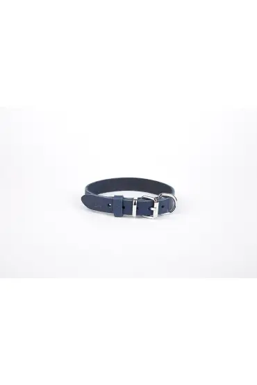  205  Deri El Yapımı Köpek Boyun Tasması 2x30-35 cm Mavi