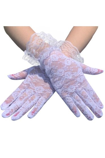  Bilek Boyu Yetişkin Dantel Eldiven Güpürlü