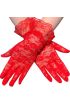  Kırmızı Dantelli Eldiven Yetişkin