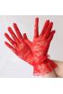  Kırmızı Dantelli Eldiven Yetişkin