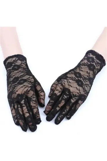  Dantel Eldiven Siyah Renk Yetişkin