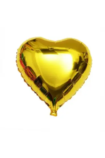  Altın Sarısı Kalp Folyo Balon 60 Cm.
