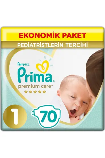  193  Premium Care Bebek Bezi Ekonomik Paket 1 Beden 70 Adet