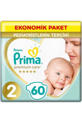  193  Premium Care Bebek Bezi Ekonomik Paket 2 Beden 60 Adet
