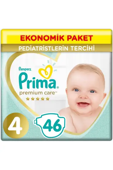 193  Premium Care Bebek Bezi Ekonomik Paket 4 Beden 46 Adet