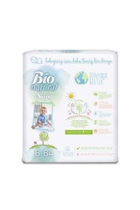  193  Bio Natural Bebek Bezi  6 Beden 15-27 Kg 64 Adet
