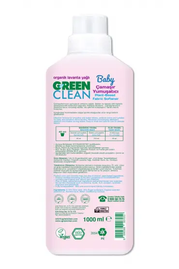  193 Green Clean  Bitkisel Çamaşır Yumuşatıcı 1000ml