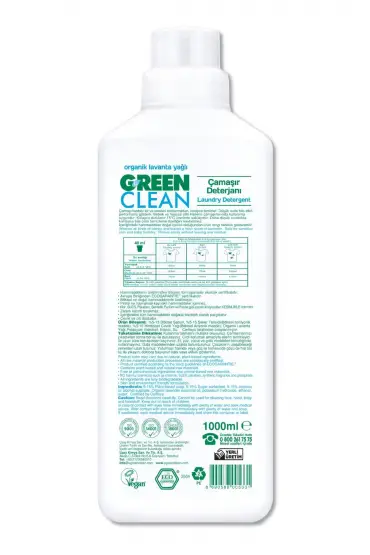  193 Green Clean Bitkisel Çamaşır Deterjanı 1000ml