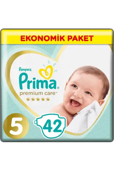  193  Premium Care Bebek Bezi Ekonomik Paket 5 Beden 42 Adet