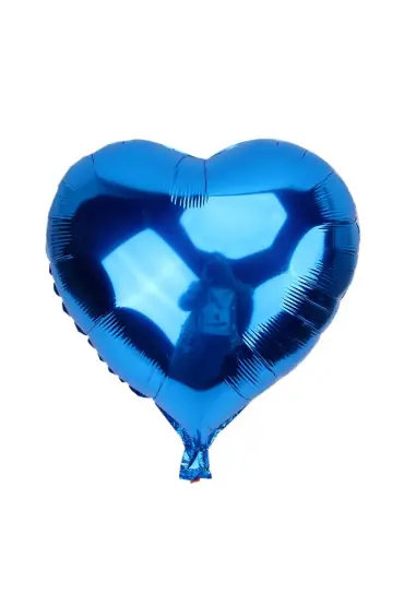  193 Parti Malzemesi Kalp Balon Folyo Mavi 45 cm 18 inç