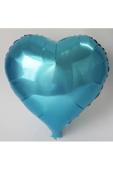 193 Parti Malzemesi Kalp Balon Folyo Açık Mavi 45 cm 18 inç