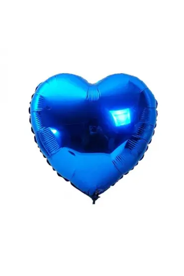  193 Parti Malzemesi Kalp Balon Folyo Mavi 60 cm 24 inç
