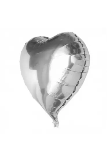  193 Parti Aksesuar Kalp Balon Folyo Gümüş 60 cm 24 inç
