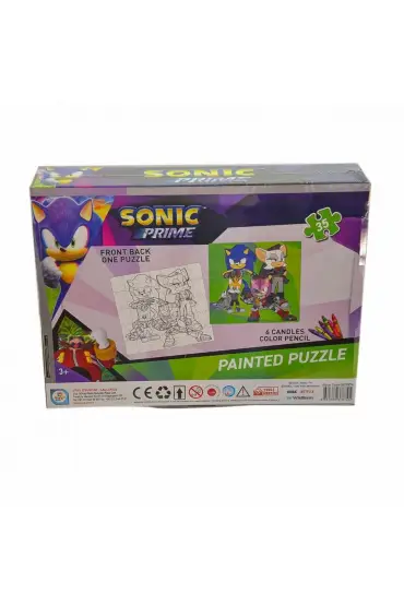  193 SO7874 SONİC Boyamalı Puzzle-Utku