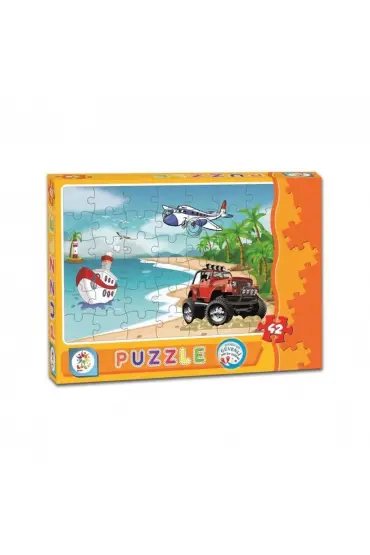  193 7143 Laço Kids Sahil - Taşıtlar 42 Parça Puzzle / 009