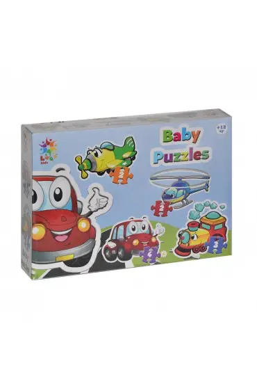  193 BYB003 Laço Kids  Puzzles - Taşıtlar / 2+2+3+4 Parça Puzzle / +1 yaş