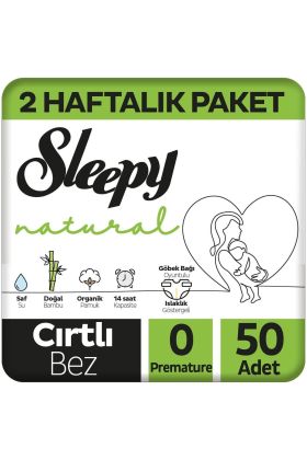  193  Natural Bebek Bezi  0 Beden Premature 0-3 Kg 50 Adet