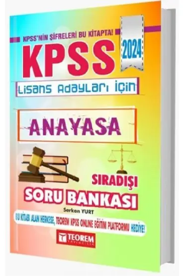 Teorem Yayınları 2024 KPSS Anayasa Vatandaşlık Sıradışı Soru Bankası