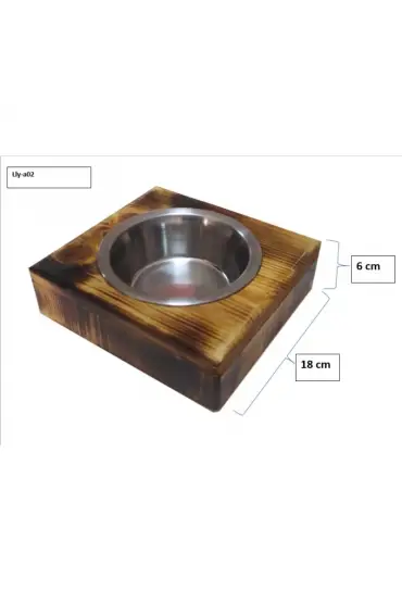  Ahşap Çelik Kedi Köpek Mama Su Kabı