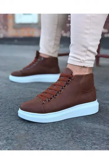  946  Taba Bağcıklı Sneakers  Yarım Bilek Bot
