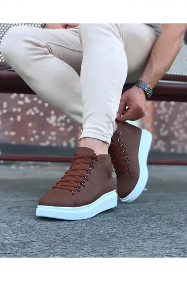  946  Taba Bağcıklı Sneakers  Yarım Bilek Bot