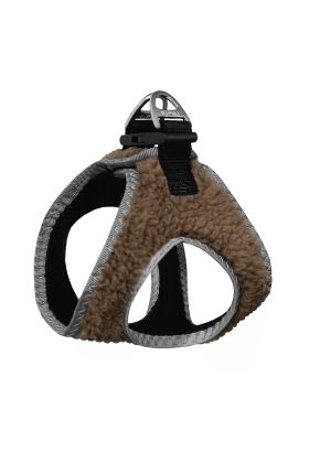  205 Üç Kilitli Kürklü Kedi Köpek Göğüs Tasması 30-38 cm Small Taba