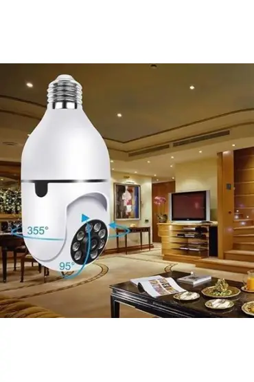  303  WiFi 360 Panoramik Ampul Kamera Gece Görüş Ses Akıllı Hareket Algılayıcı