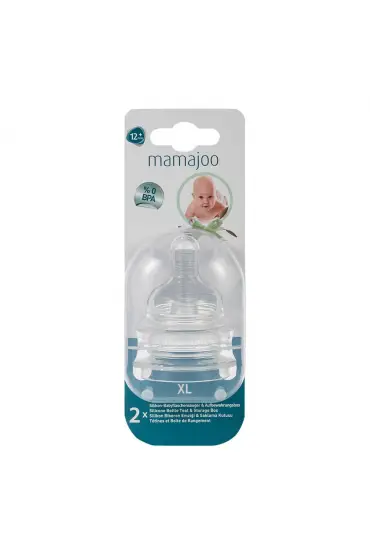  193 Mamajoo Saklama Kutulu Anti Kolik 2li Biberon Emziği No:4 (XL) 12 + Ay