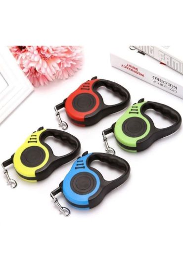 3 Mt Kemik Desen Makaralı Tasma Köpek Gezdirme Tasması Otomatik Kayış Yeşik