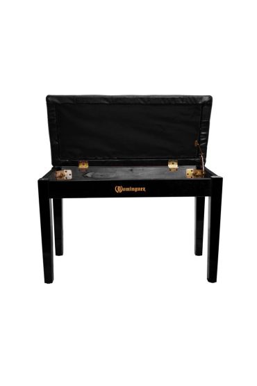 Piyano Aksesuar Koltuk Tabure Çift Kişilik Dominguez Sandık Bölmeli Siyah DPB115-BK