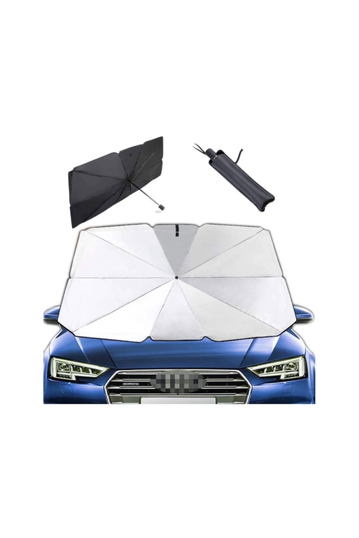 Araba Güneş Gölge Koruyucu Şemsiye Oto Ön Cam Güneşlik 145x 79 Cm