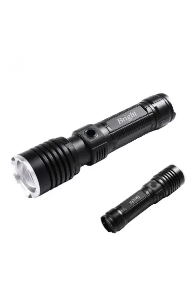 Bright GHT-5761 XP90 LED 3 Mod Zoomlu Yağmur Suyu Geçirmez Şarjlı El Feneri 26650 pilli