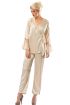  946 Gold Rengi Saten Pijama Takımı