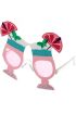  193 Mey Kokteyl Temalı Pembe Parti Gözlüğü 15X12 cm
