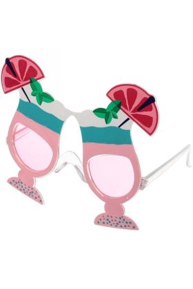  193 Mey Kokteyl Temalı Pembe Parti Gözlüğü 15X12 cm