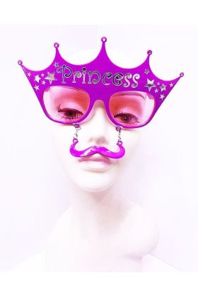  193  Kontrol Edilebilir Bebek Bisiklet Üzeri Gümüş Renk Prenses Yazılı Parti Gözlüğü 10x17 cm