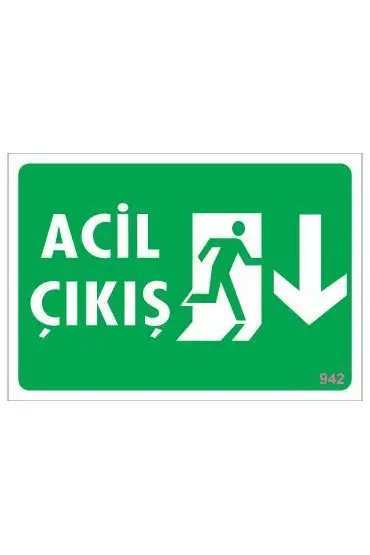  202 Acil Çıkış Uyarı Levhası 17,5x25 KOD:942