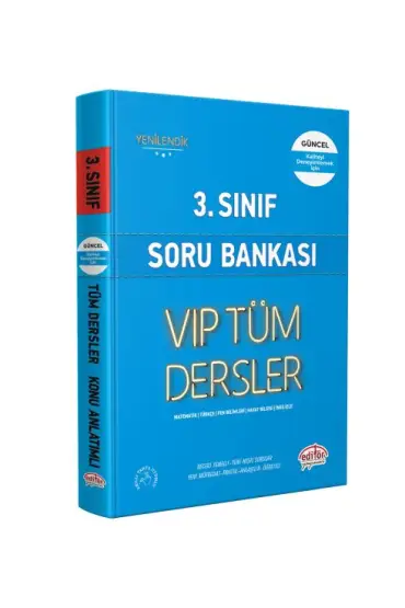 Editör 3. Sınıf VIP Tüm Dersler Soru Bankası Mavi Kitap