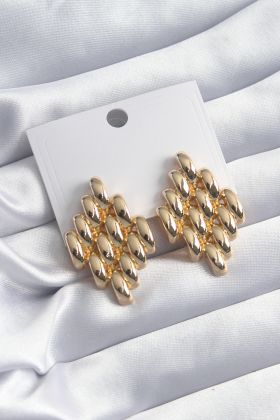 943  Pirinç Gold Renk Gold Renk Kadın Küpe