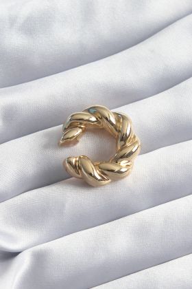  943  Pirinç Gold Renk Sarmal Model Earcuff Kıkırdak Model Kadın Küpe