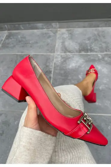  943 Kırmızı Cilt Topuklu Ayakkabı
