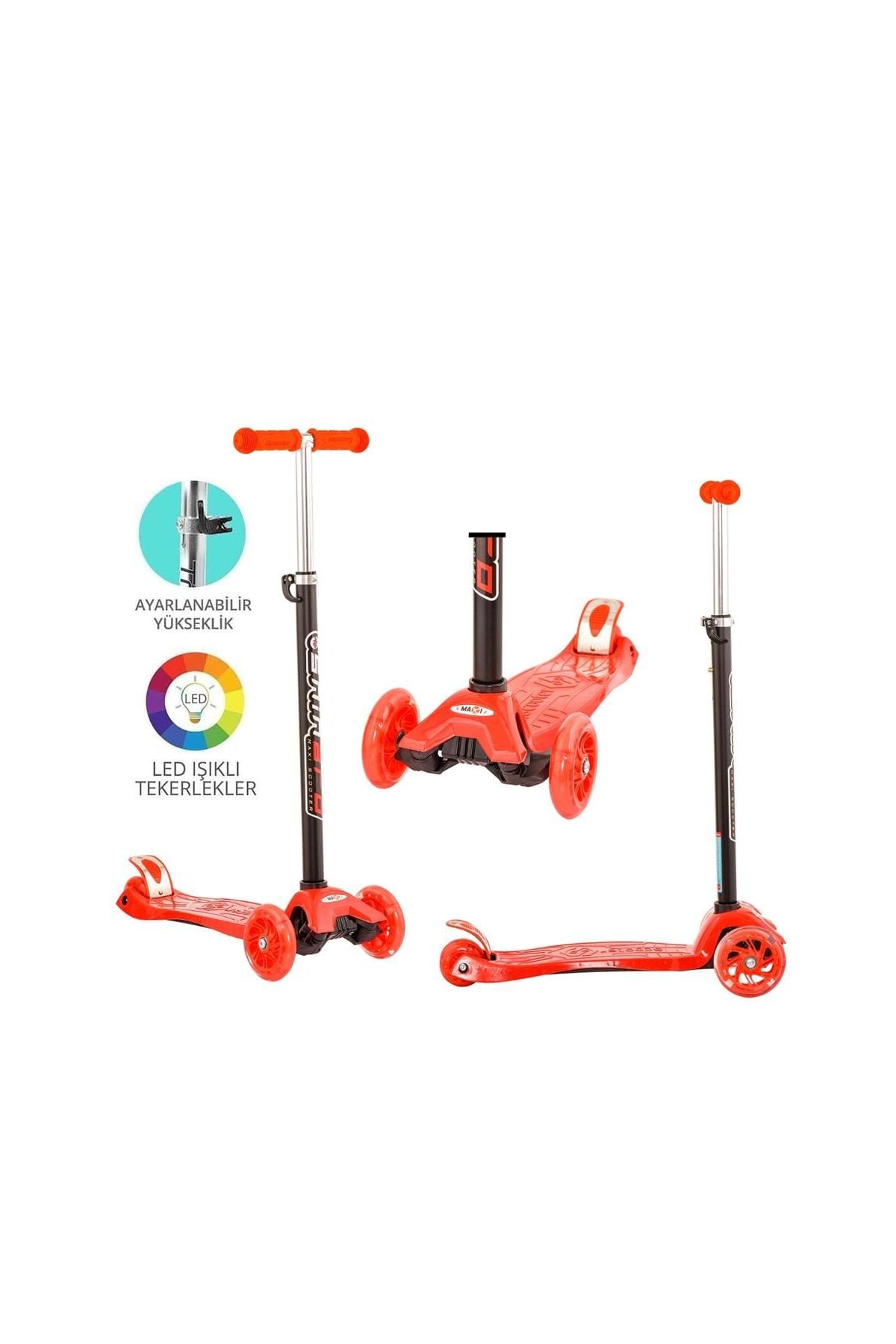 193 Torutoys Kırmızı Twist Işıklı Scooter Kırmızı