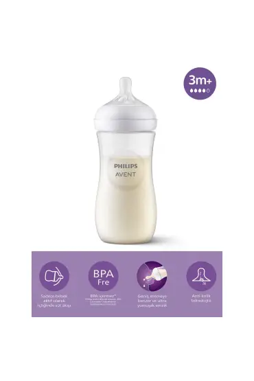  193  Avent Doğal Tepkili Natural Response PP Biberon 330ml 3+ Ay